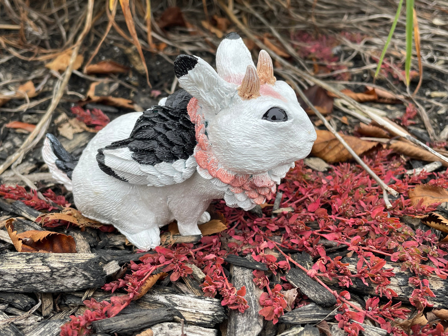 Wolpertinger Resin OOAK Designer Toy - Snow Bunting