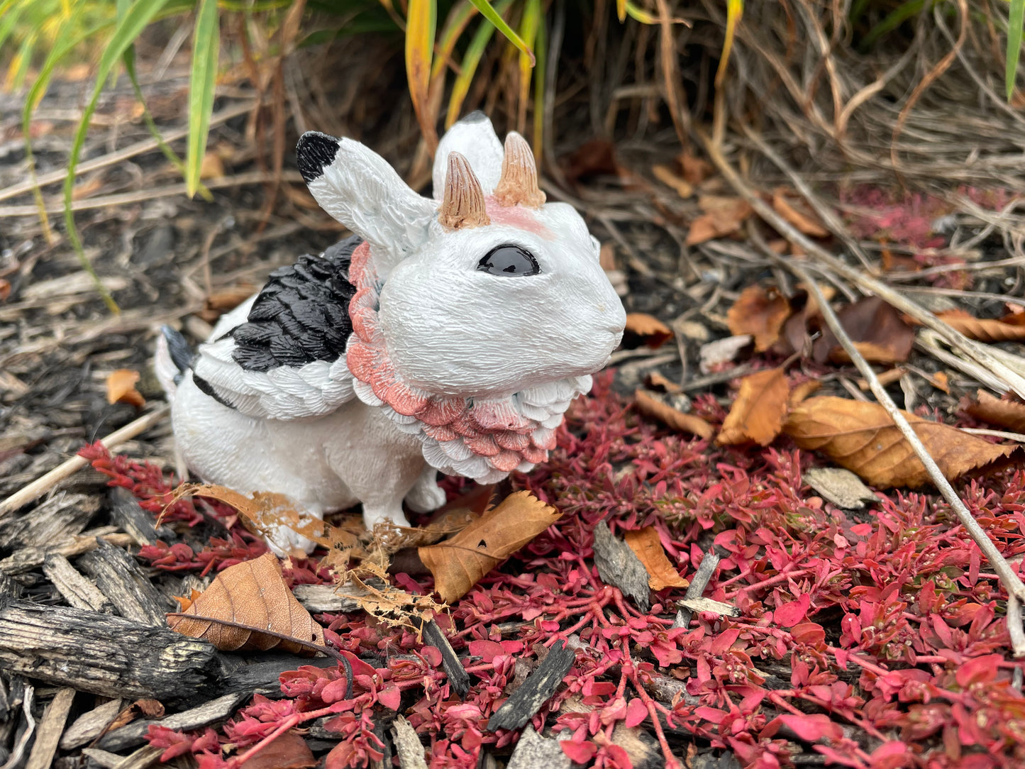 Wolpertinger Resin OOAK Designer Toy - Snow Bunting